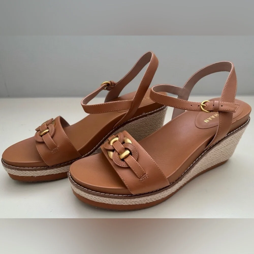 Cole Haan Cloudfeel Espadrille Link Wedge Sandal - Pecan 💞 - Picture 3 of 13